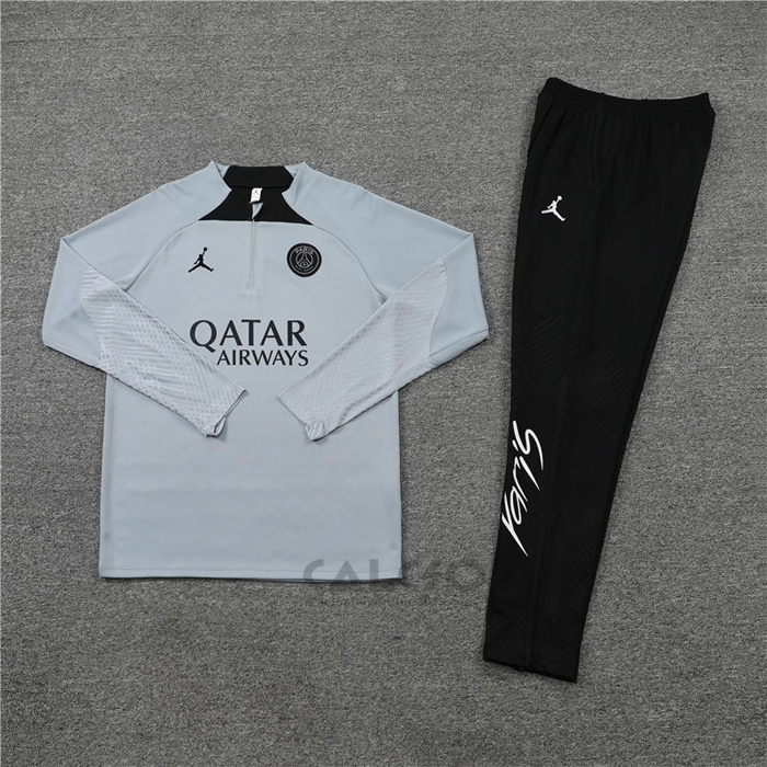 Tuta da Track di Felpa Paris Saint-Germain Jordan 2022-2023 Grigio